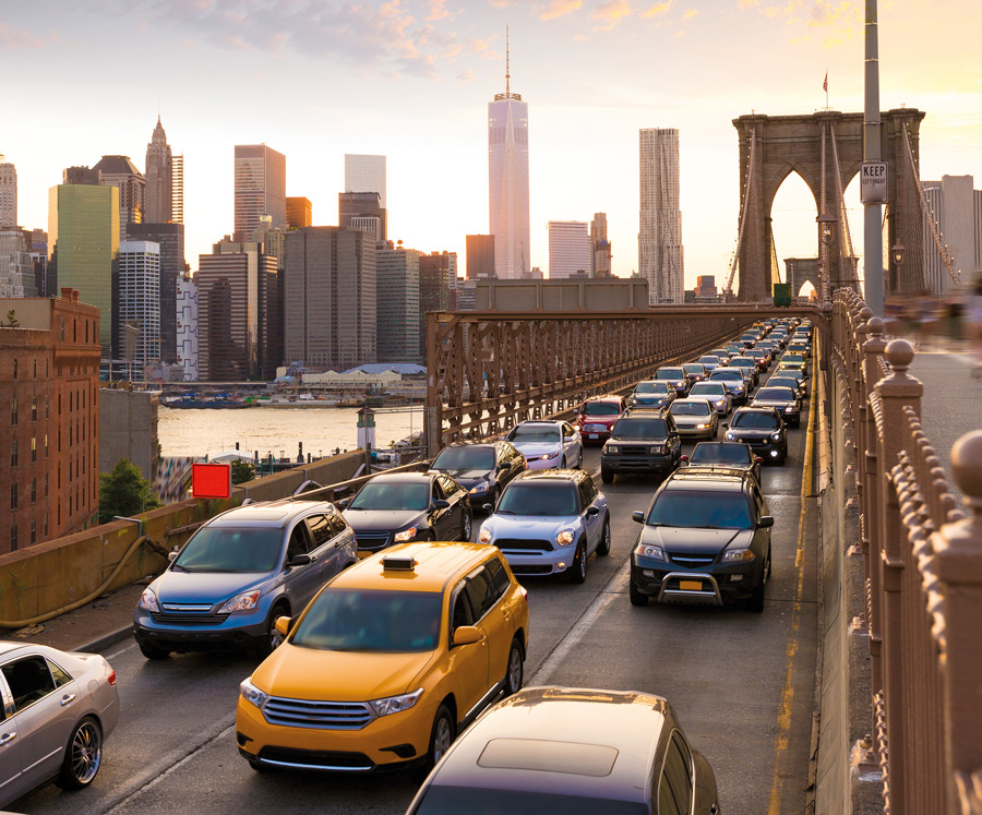 embouteillage sur le pont de Brooklyn