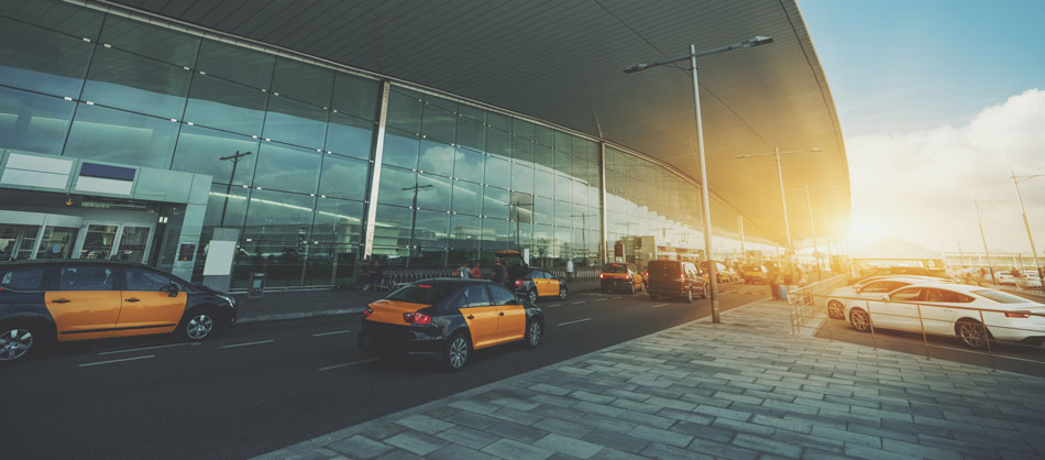 taxi en attente à l'aéroport