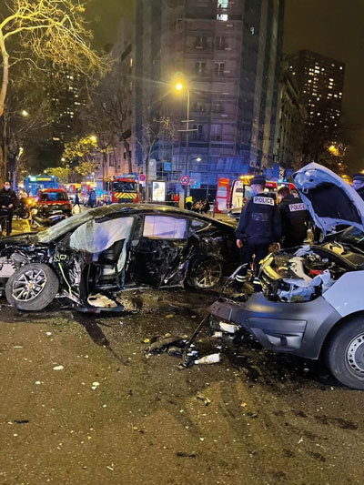 accident d'un taxi à Paris