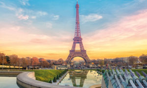 paris Tour Eiffel couché de soleil