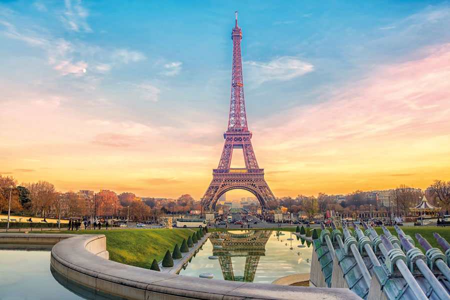 paris Tour Eiffel couché de soleil